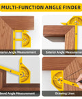 Adjustable Protractor Angle Finder Two Pack measures zero to one eight zero degree angles with a secure knob for precise cuts.