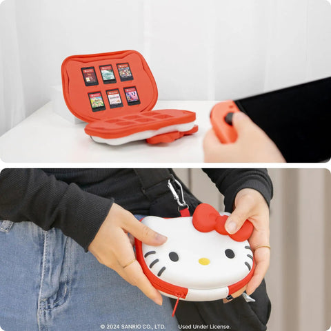 Hello Kitty Nintendo Switch Cartridge Case Zip Storage Wallet 36 Game Capacity with 12 Slots for 3 Cartridges each