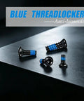 Top Shelf Gunsmithing Screw Kit Featuring M3 M4 And Four Forty Threads With Badass Wrench Designed For Red Dot Sight Setup No Fuss Install Locked And Loaded, showing blue threadlocker screws.