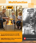 Dope 19.5 Inch Heat Deflector For Solo Stove shown in use, highlighting multifunctionality with cooking and heat efficiency outdoors.