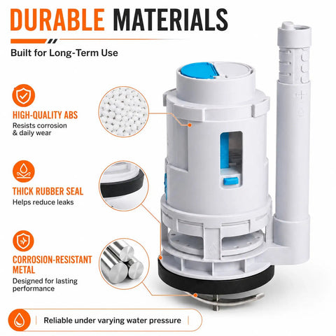 3 Inch Dual Flush Valve Replacement Kit For One Piece Toilets With Top Push Button Easy Install No Fuss Toilet Repair Kit