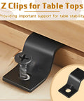 Garage Quality Heavy Duty Table Top Fasteners And Z Clips 100 Set With Screws Solid Steel Metal connector for secure table support.