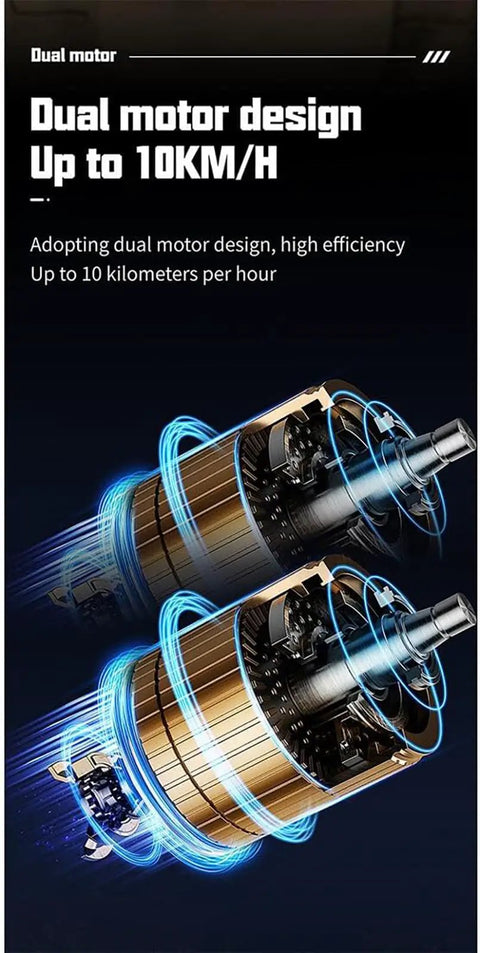 Illustration of dual motor design for Dope RC Boat With 2.4G Remote Control And 1 To 390 Scale Twin Engine Battleship Watercraft