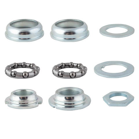 Bottom Bracket Set 24 TPI 68mm Silver One Piece Cup Kit with bearings for bike maintenance and upgrades