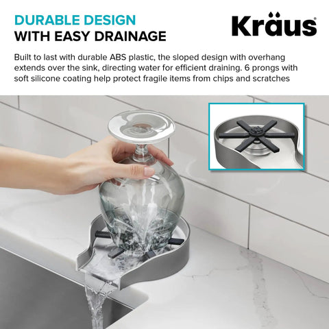 Skip The Scrub Stainless Steel Glass Rinser For Kitchen Sink Attachment cleaning tall glassware with easy drainage features.