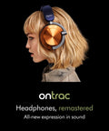 Person wearing OnTrac Noise Cancelling Headphones With Eight Mics, Delivers Up To 40 dB ANC, Copper Finish