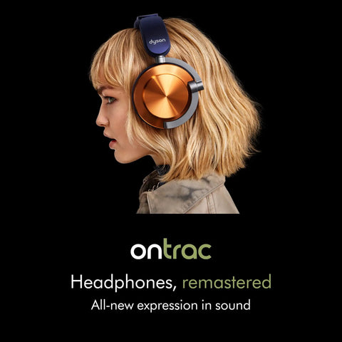 Person wearing OnTrac Noise Cancelling Headphones With Eight Mics, Delivers Up To 40 dB ANC, Copper Finish