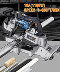 Powerful 10 Amp Portable Band Saw With Lightweight Aluminum Base 5 Inch Deep Cut Variable Speed Handheld Automatic Cut Carrying Wheels