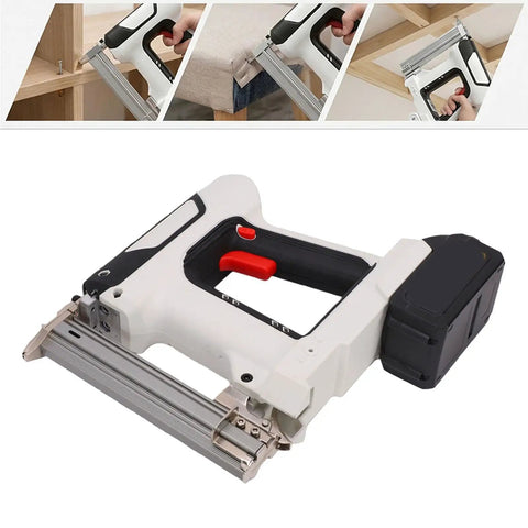 Heavy Duty Cordless Brad Nailer And Stapler Combo, 18 Gauge Electric Nail Tool With 4000mAh Battery For Softwood, Woodworking, Carpentry And No Sweat Diy Repairs