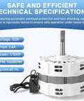 Direct Fit Attic Fan Motor Replacement 120V 1500 RPM For Attic Vents with technical specifications displayed
