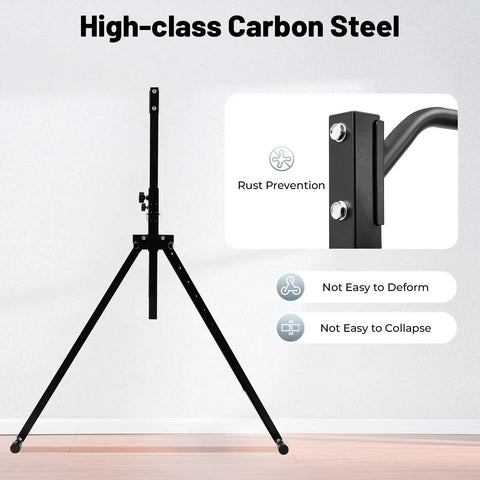 Adjustable Pull Up Station Bar For Home Gym 5.7Ft-7.5Ft Height, Carbon Steel Frame, rust-resistant with stability features