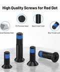 Rock Solid Red Dot Screw Kit With M4 And Six Thirty Two Threads Blue Thread Locker For Rmr Optics and Holosun 407k 507k Delta Point Pro showing different screw types.