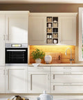 Modern kitchen with cabinets featuring 10 Pack 5 Inch Brushed Nickel Cabinet Pulls For Cabinets And Furniture With Included Mounting Screws