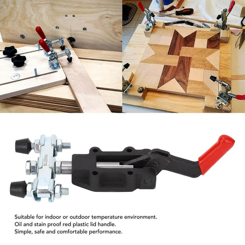 Built Tough Double Headed Toggle Clamp, Heavy Duty Push Pull Clamp With 600kg Clamping Force For Woodworking Jigs And Fixtures