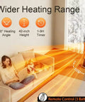 42 Inch Infrared Outdoor Patio Heater With 9 Heat Levels And 9 Hour Timer in living room with woman and dog