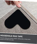 Heart Shaped Rug Tape Set 8 Pcs No Fuss Non Slip Double Sided Stickers For Area Rugs And Carpets Easy Install No Residue
