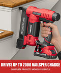 Cordless 18 Gauge Brad Nailer And Electric Stapler Duo With 2.0Ah Battery Charger Skip Tank Drama And Ready To Rock Bulk Fastener Kit in use on trim