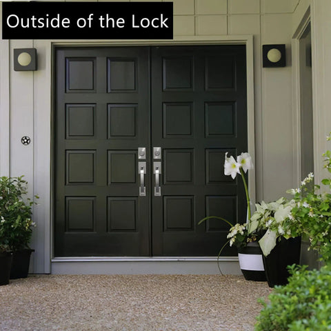 Front Door Handleset Double Door Lock Set In Satin Nickel With Deadbolt For Entry Doors on black double doors