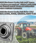 Beefed-Up Heavy Duty 1-1/4 Inch Square Bore Disc Harrow Flange Bearing Unit with farm tractor in background