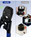 Pex Clinch Clamps Crimping Tool for 304 Stainless Steel Rings comparison with other crimping tools showing ratcheting mechanism.