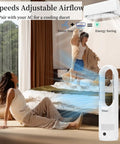 All Season Bladeless Space Heater And Tower Fan Combo With Remote Eight Speeds Quiet 25dB 90 Degree Oscillation 9H Timer