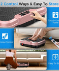 Rose gold Vibration Plate Exercise Machine For Full Body Workout And Fat Burning, 400 lbs capacity, with touch panel and remote control
