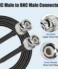Low Loss RG58 50 Ohm BNC Male To Male Coax Cable Kit, 2 Pack, 3 Ft, with copper nickel plated connectors and heat shrink tubing