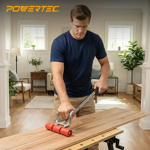 Man using Extendable Floor And Wall Roller With 17 To 27 Inch Adjustable Handle And 7.5 Inch Wide Roller Head for home flooring