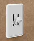 Two white dimmer switch knobs replacement set for Lutron Skylark fan speed and light control
