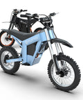 Next Level Electric Dirt Bike And Off Road Mini Ebike with blue frame and rugged tires for tough trail adventures.