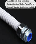 Heavy Duty PVC Coated Flexible Metal Conduit Tough As Nails Corrugated Electrical Wire Hose Fire Resistant Cable Tubing with connection fitting.