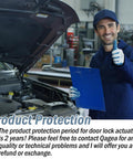 Mechanic offering product protection for front door lock actuator and cable replacement kit for Toyota Sequoia and Tundra.
