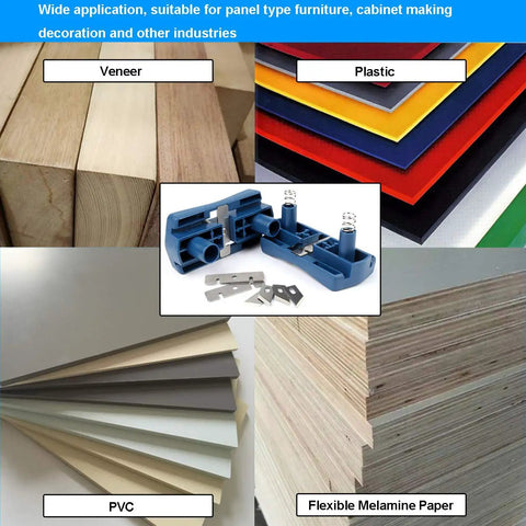 Go To Edge Banding Trimmer For Veneer And Laminate Edges with materials like veneer, plastic, PVC, and melamine paper
