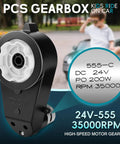 24V High Speed Gearbox Upgrade Kit With 35000 RPM Motor For Ride On Toys dual replacement gear motor close-up view