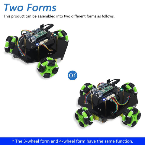 Freenove Omni Wheel Car Kit for Raspberry Pi Pico W with 3- or 4-wheel chassis and onboard sensors