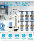 3D printer setup with dual outlet filament storage box with airtight seal, ball bearing spool holder, moisture proof dispenser