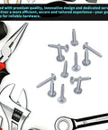 Heavy Duty Twelve Pack Zinc Plated Load Center Cover Screws Built Tough scattered among tools for electrical panel projects.