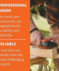 User operating the Built Tough Cordless Universal Base Drill With A Lightning Fast Brushless Motor and an extended stroke range on wood.