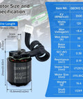Specifications of 3500KV Outrunner Brushless Motor With 25A ESC For RC Crawlers shown in chart