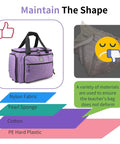 Lilac Rolling Teacher Bag With Five 360 Degree Swivel Wheels And Detachable Trolley, Fits 15.6 Inch Laptop, material details chart