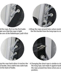 Instructions for installing Heavy Duty Zero Gravity Chair Replacement Cords Set Of 4 Black with ropes and metal tips.