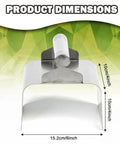 Ergonomic Stainless Steel Curb Trowel Edger For Concrete Edging And Curbing, Compact 4x6x4 Inch Hand Tool, dimensions shown