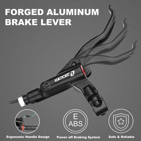 Forged aluminum brake lever, part of the 4 Piston Hydraulic Disc Brake Set For E Bikes With Right Lever Rear Calipers PM IS Adapter