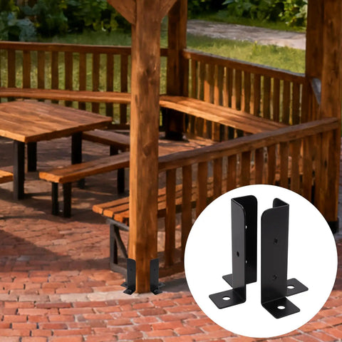 10 Pack Adjustable Post Anchor Base Brackets For Wood Posts 1.5 By 1.5 2 By 2 2 By 4 4 By 4 Built Tough Heavy Duty Black Deck Support For Fences And Pergolas Weather Resistant Steel Construction