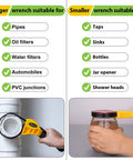 Rubber Strap Wrench Set 2 Pack For Pipes Up To 6 Inches And 4 Inches Non Slip Jar Opener with use guide for DIY tasks