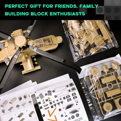 One Thirty Scale AH 64 Apache Helicopter Model Kit For Adults Collectors And Hobbyists With 223 Pieces parts display
