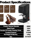 Slap That Coffee Tight With This Fully Automatic Espresso Tamper Machine Offering Adjustable 22 To 66 Lbs Pressure For Flawless Extraction And Serious Barista Cred, featuring specifications including 10-30 kg pressure.