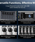 Professional Audio Mixer With USB Interface For Stage And Live Gigs Four Channel DJ Mixer With Stereo Equalizer And Sixteen DSP Effects display