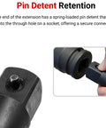 Close-up of 3/4 Inch Drive 6 Inch Impact Extension With Pin Detent For Getting Past Obstructions And Tight Spaces, showing pin detent.