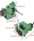 Heavy Duty Horizontal 5C Collet Spinning Indexing Chuck For Milling Setup With Super Kick Ass Rigidity And Spot On Repeatability Every Serious Machinist Needs This Game Changer dimensions displayed, green color, precision engineering design.